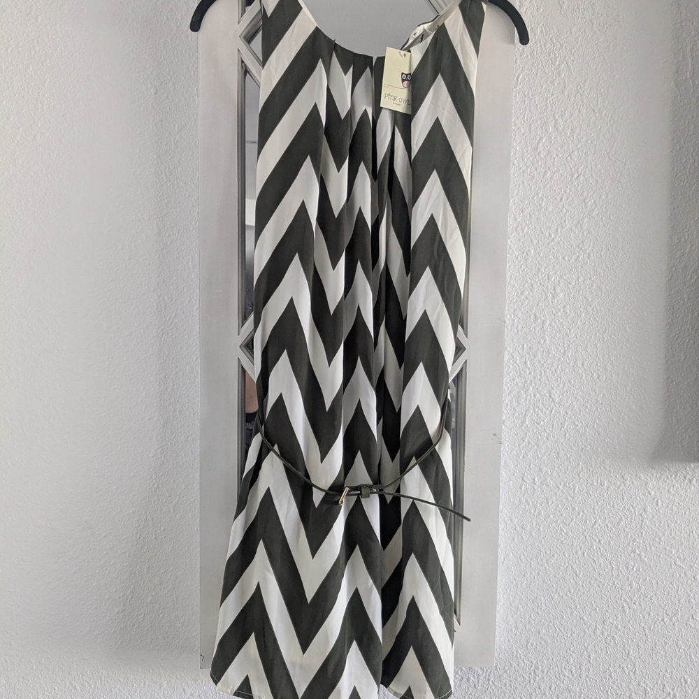 Chevron Pattern Sleeveless Dress